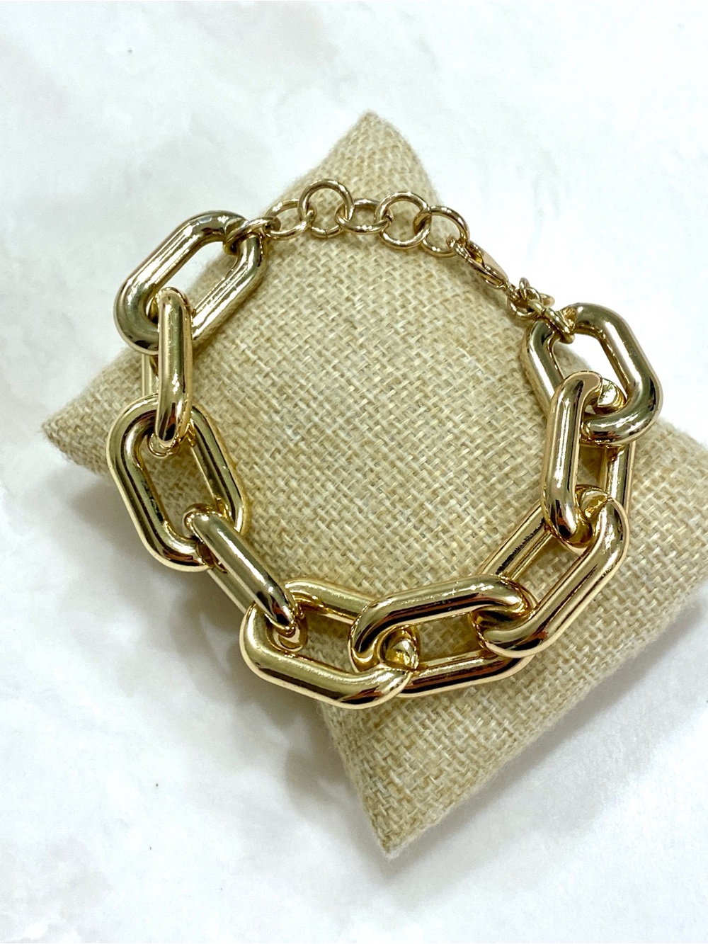 J. Crew Shiny Gold Oversized Link Bracelet - Picture 3 of 7